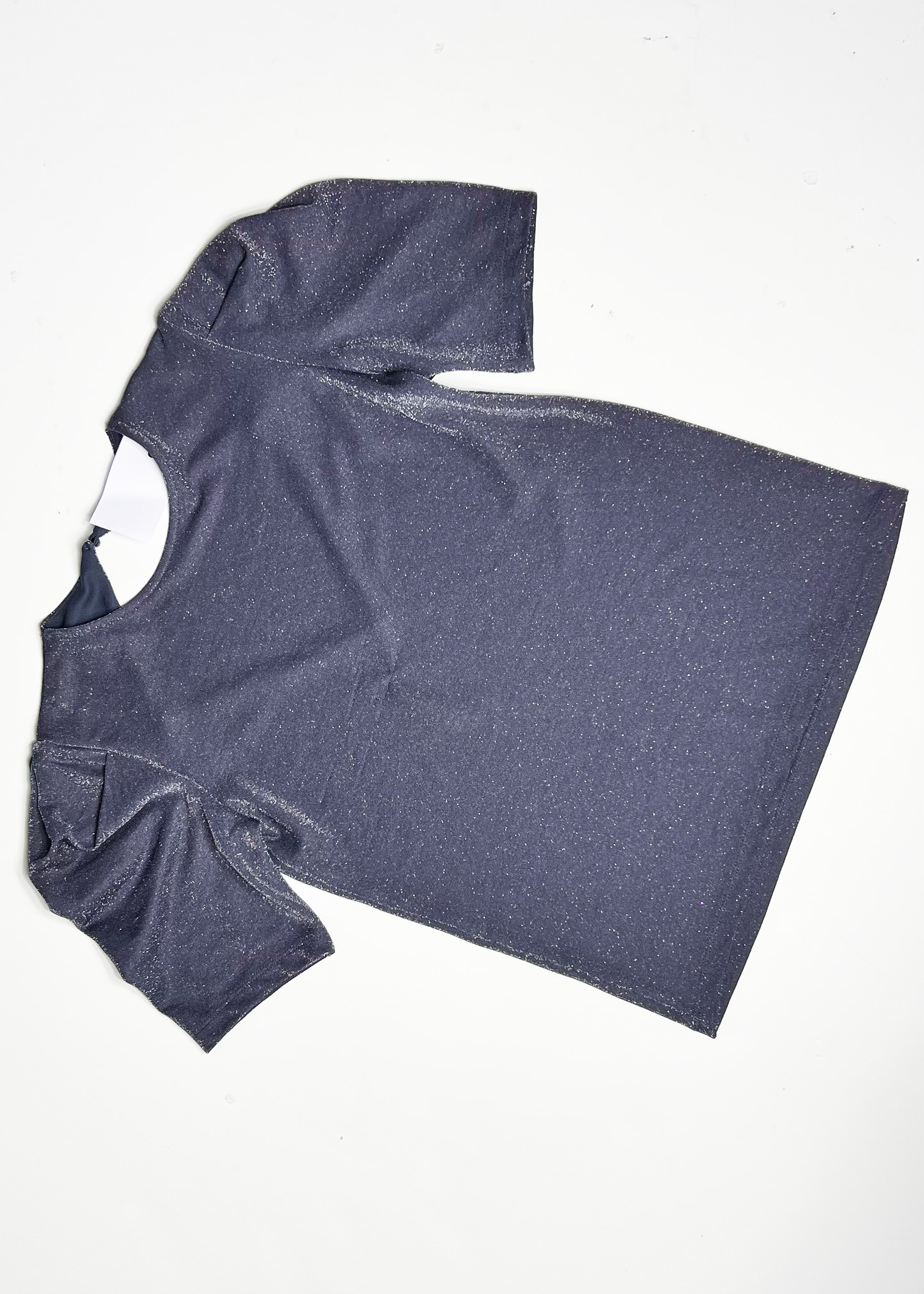 Short Sleeve Grey Sparkle Top - UK 10