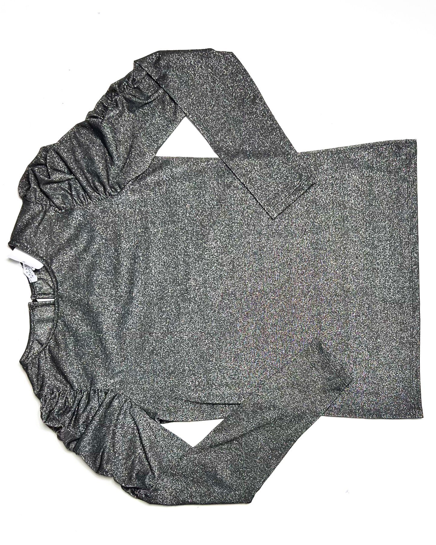 Long Sleeve Silver Sparkle Top - UK 8