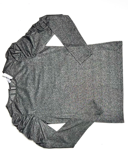 Long Sleeve Silver Sparkle Top - UK 8