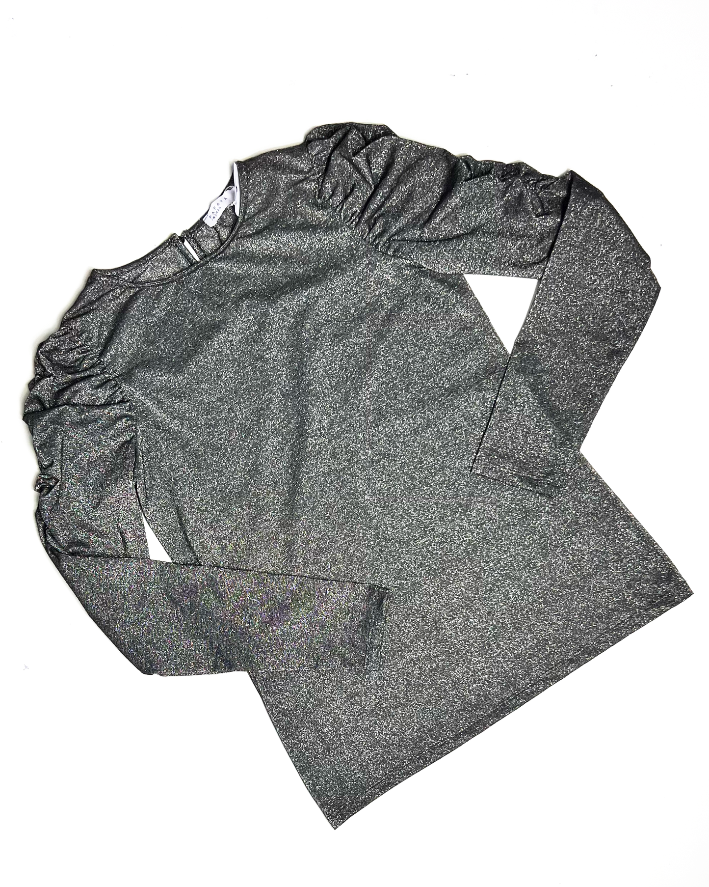 Long Sleeve Silver Sparkle Top - UK 8