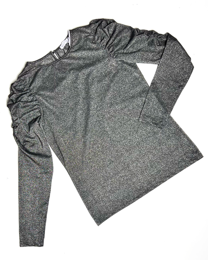 Long Sleeve Silver Sparkle Top - UK 8