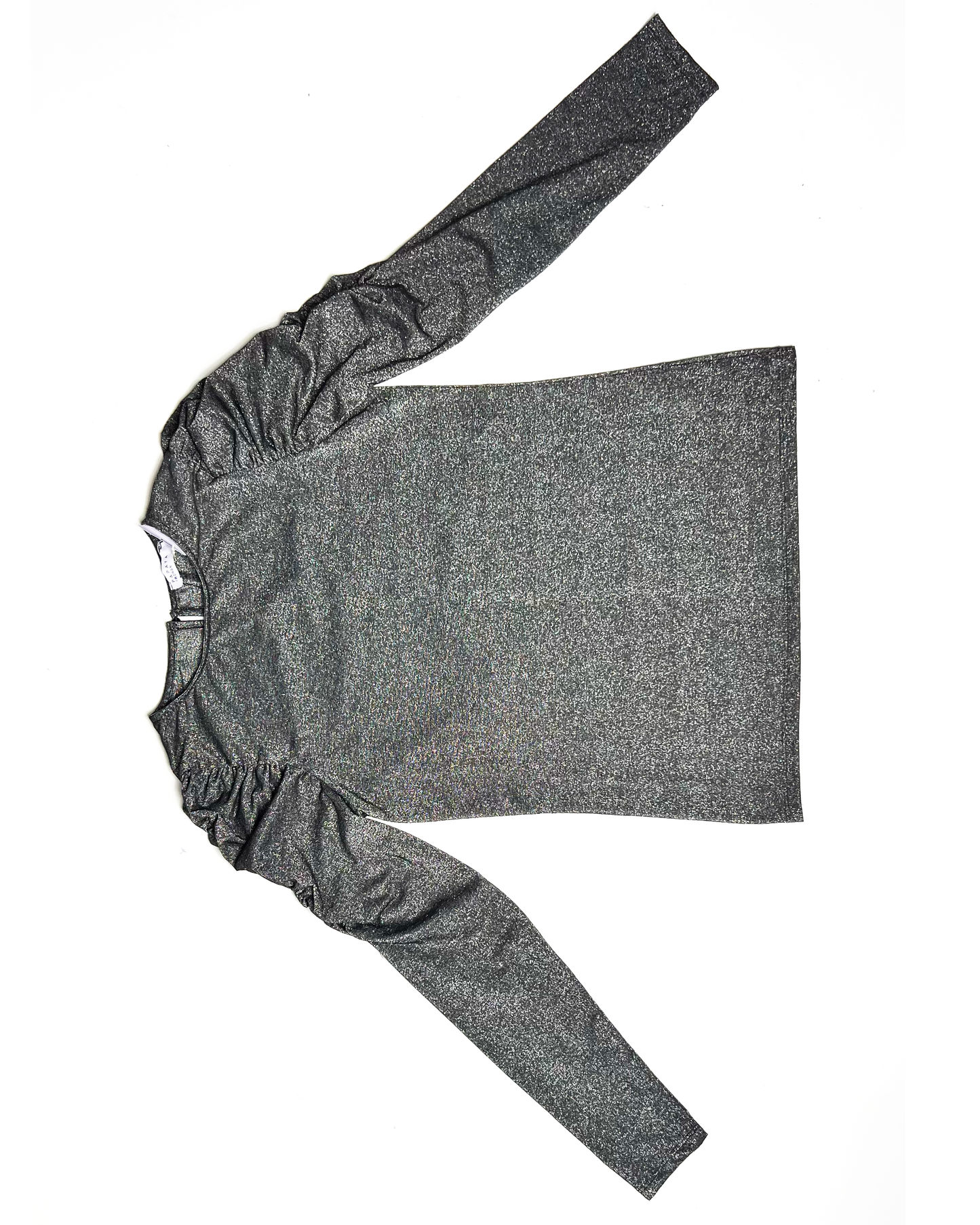 Long Sleeve Silver Sparkle Top - UK 8