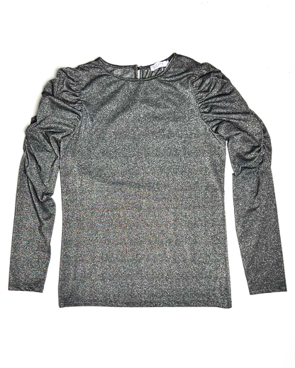 Long Sleeve Silver Sparkle Top - UK 8
