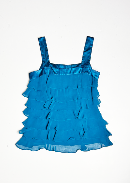 Teal Tiered Y2K Tank Top - UK10