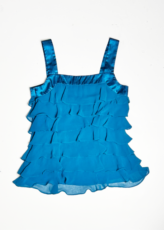 Teal Tiered Y2K Tank Top - UK10