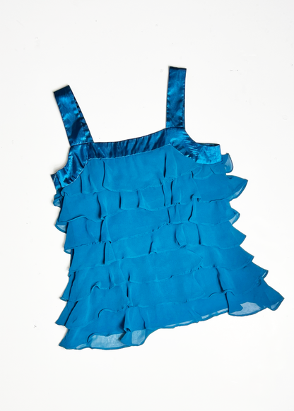 Teal Tiered Y2K Tank Top - UK10