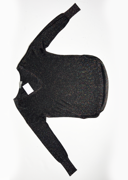 Black Multicolour Sparkle Oversized Jumper - Small