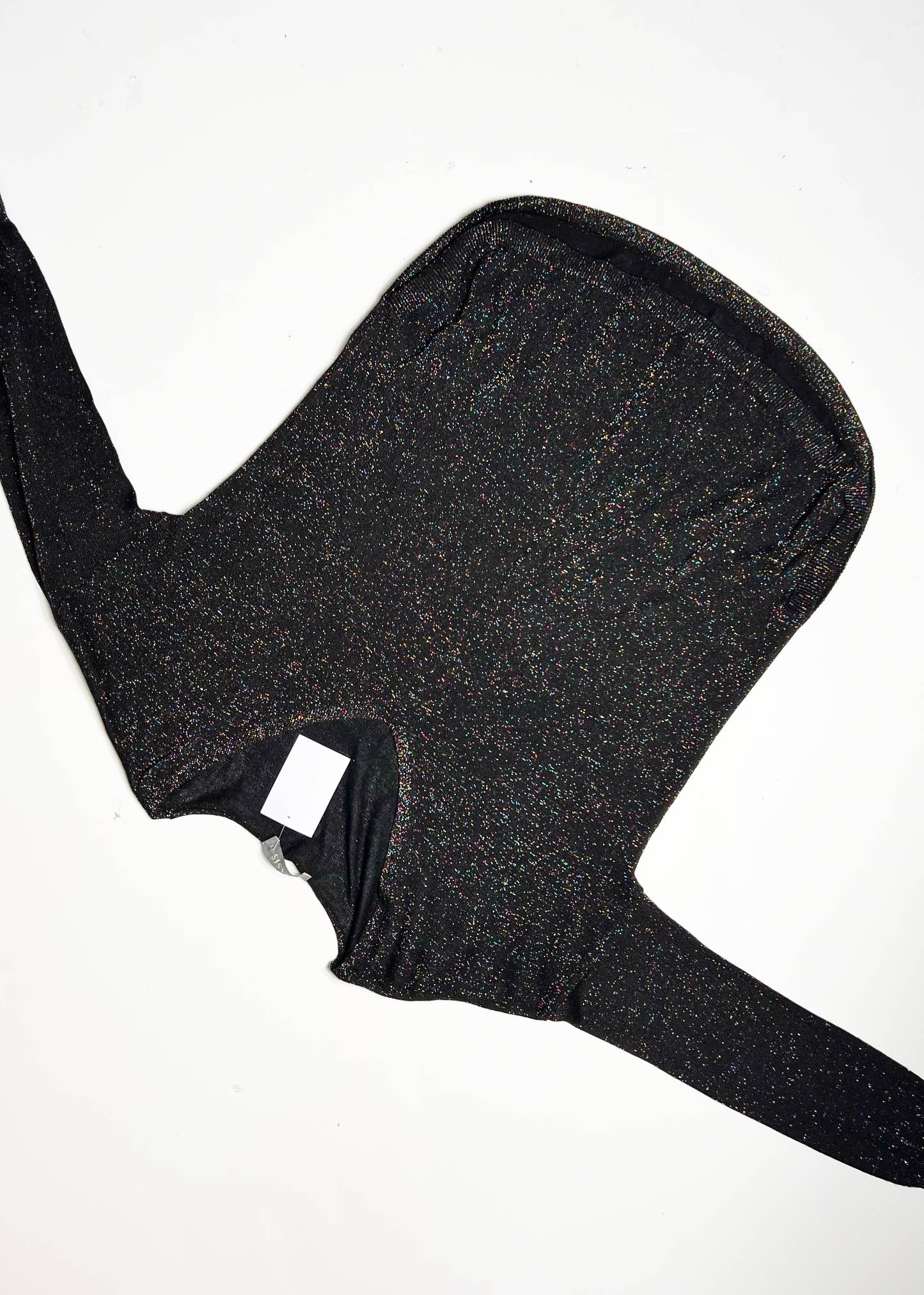 Black Multicolour Sparkle Oversized Jumper - Small