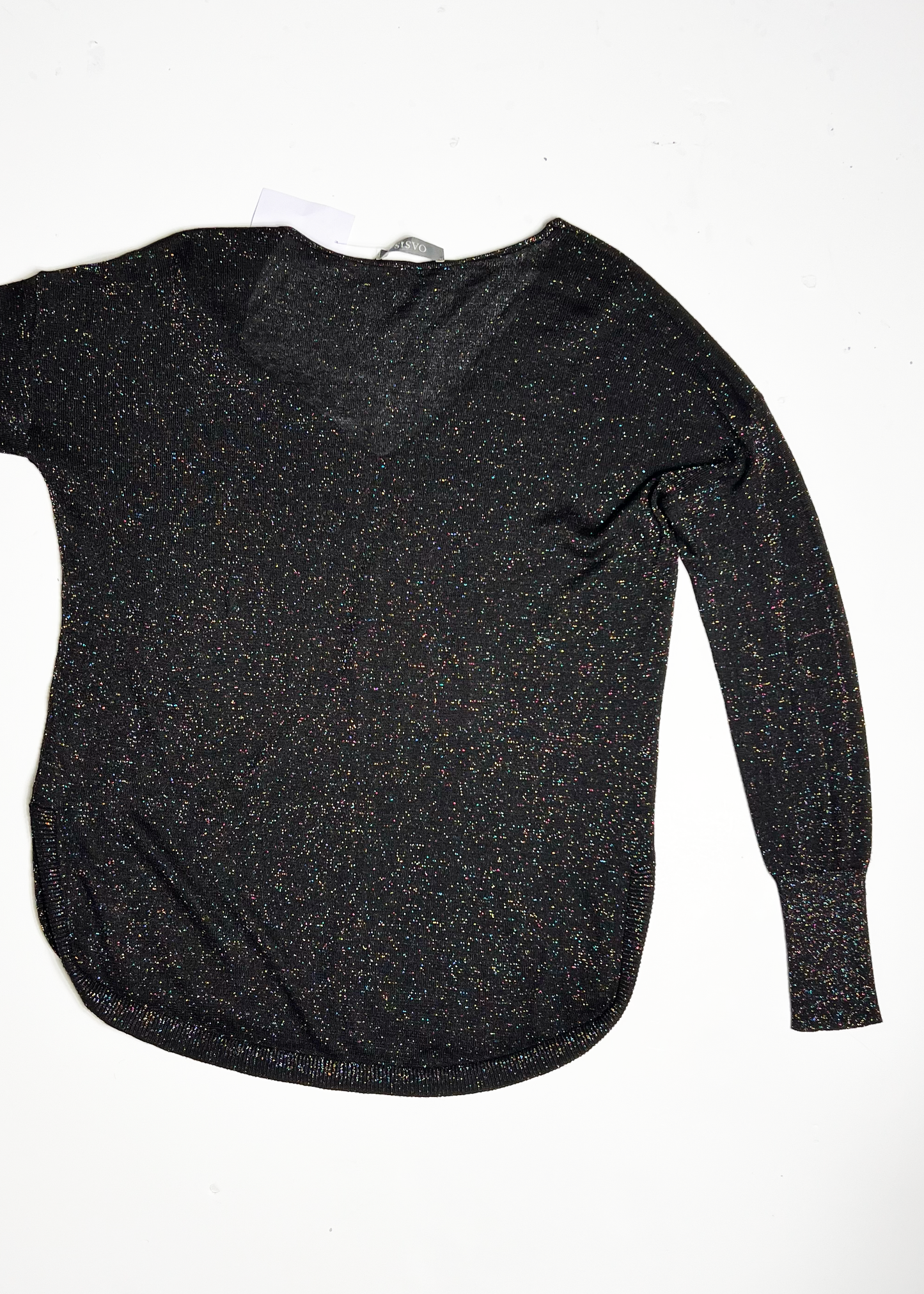 Black Multicolour Sparkle Oversized Jumper - Small