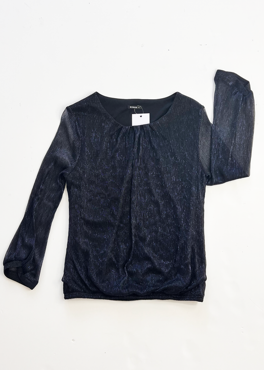 Long Sleeve Navy Shimmer Top