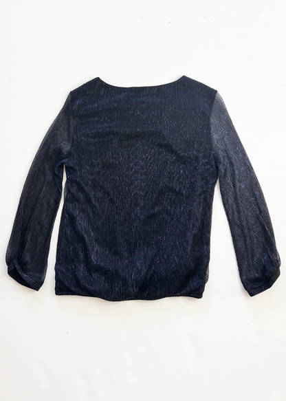 Long Sleeve Navy Shimmer Top