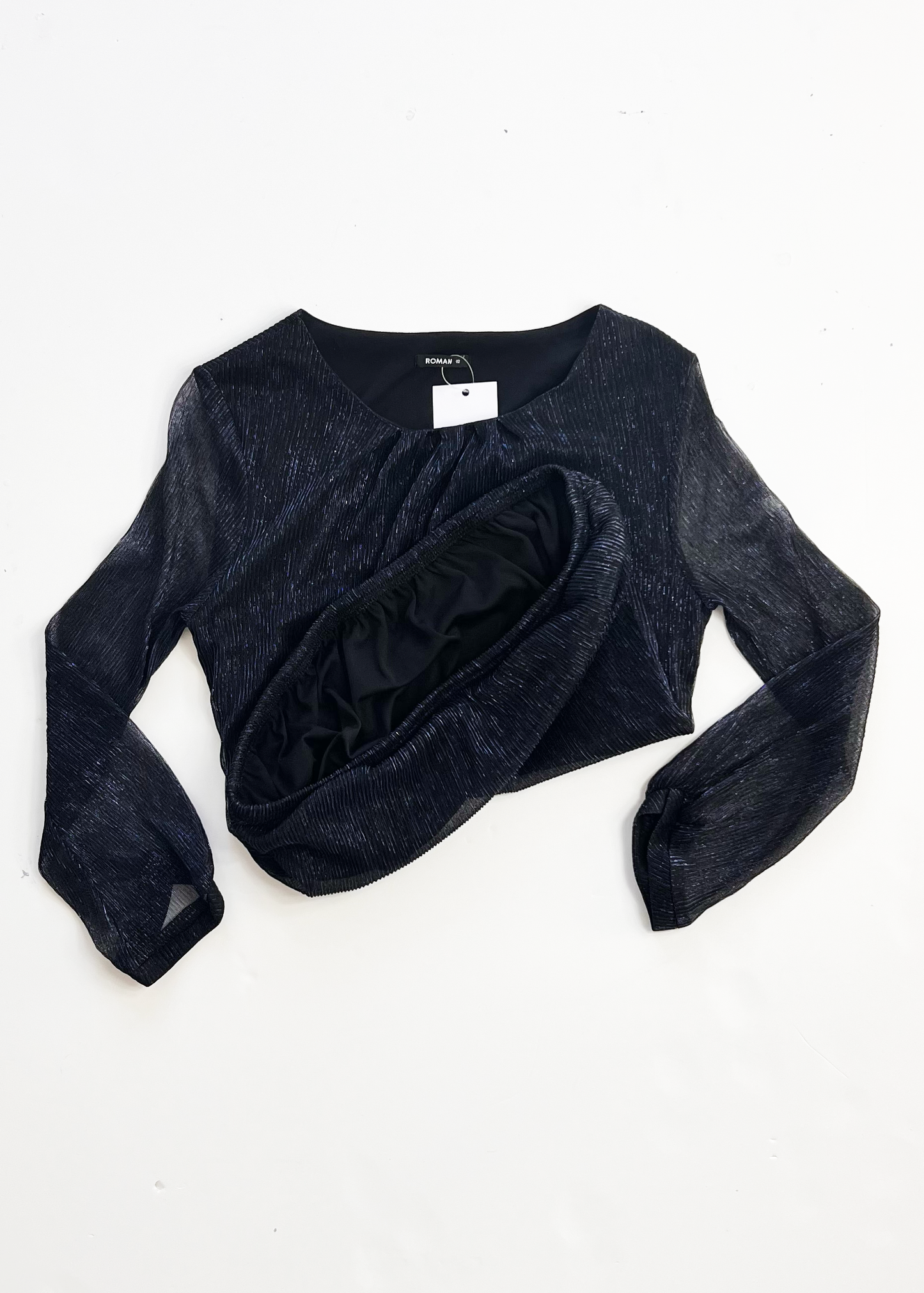 Long Sleeve Navy Shimmer Top