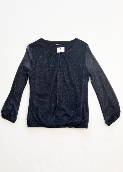 Long Sleeve Navy Shimmer Top