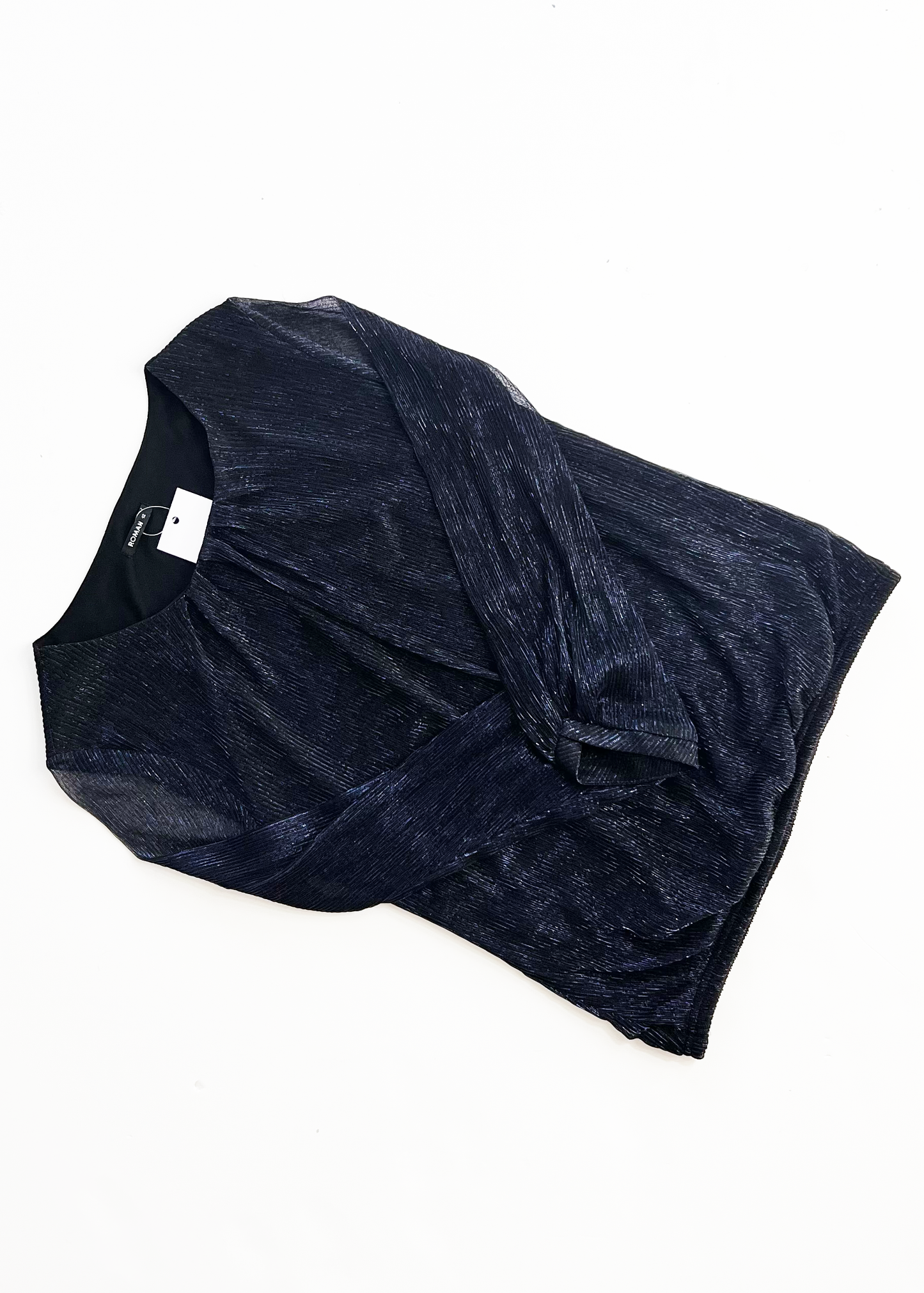 Long Sleeve Navy Shimmer Top