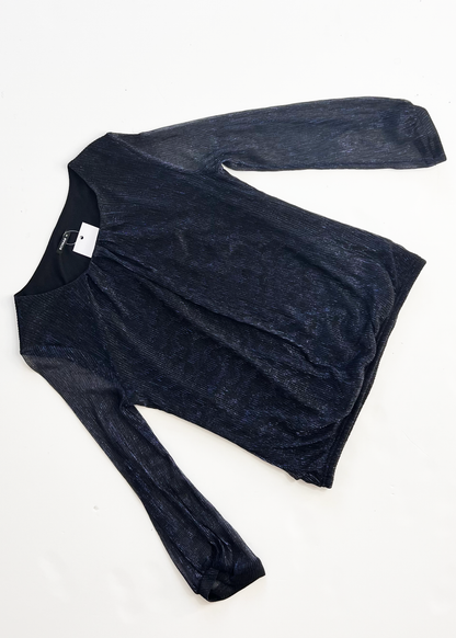 Long Sleeve Navy Shimmer Top
