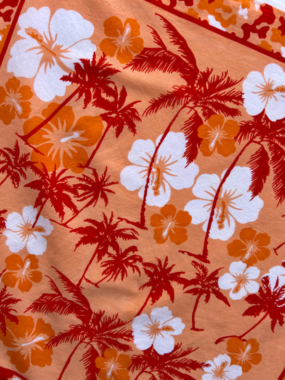 Orange Hawaiian Print Bandana