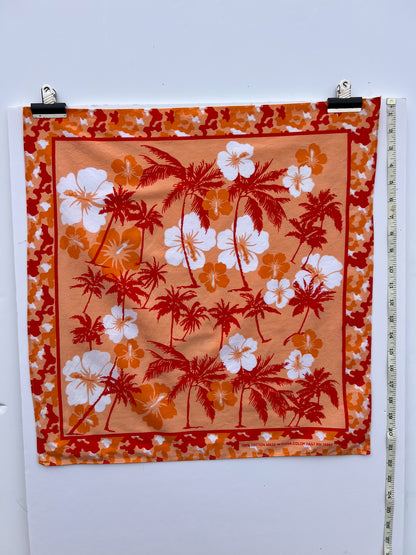 Orange Hawaiian Print Bandana