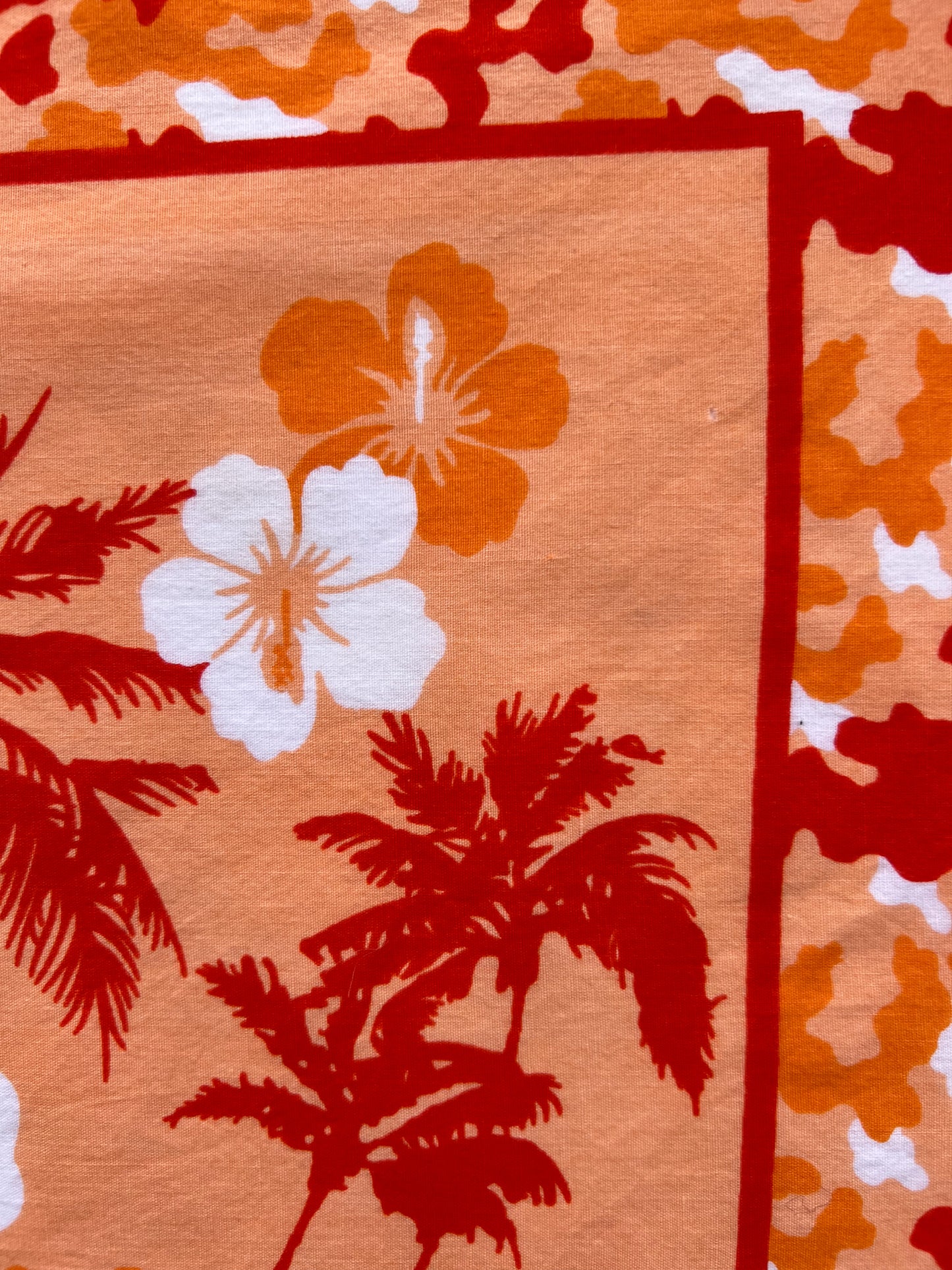 Orange Hawaiian Print Bandana