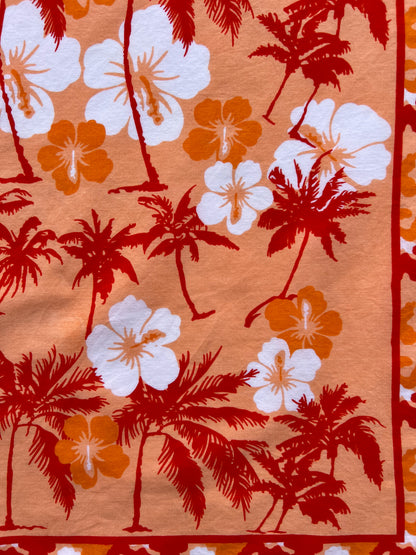 Orange Hawaiian Print Bandana