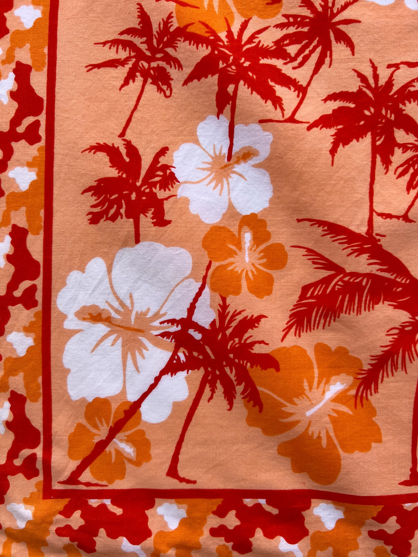 Orange Hawaiian Print Bandana
