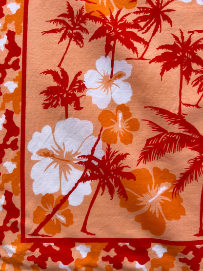 Orange Hawaiian Print Bandana