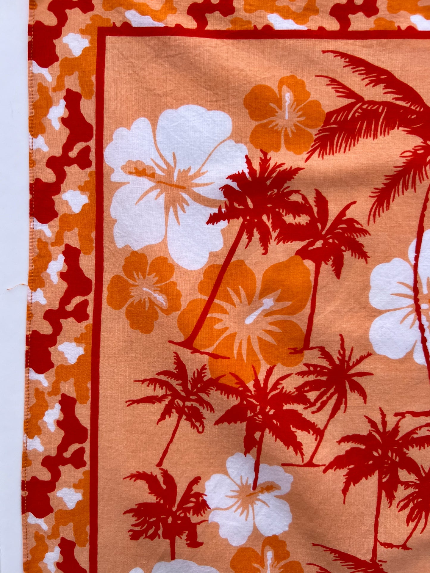 Orange Hawaiian Print Bandana