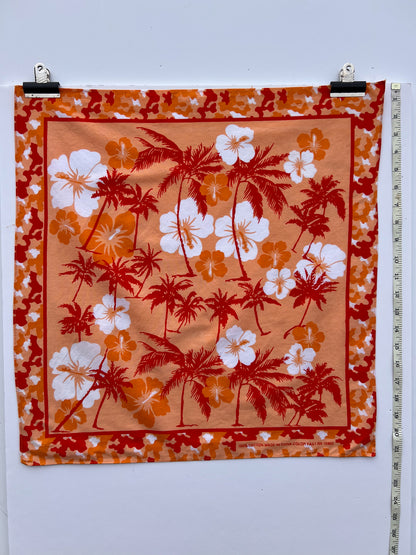 Orange Hawaiian Print Bandana