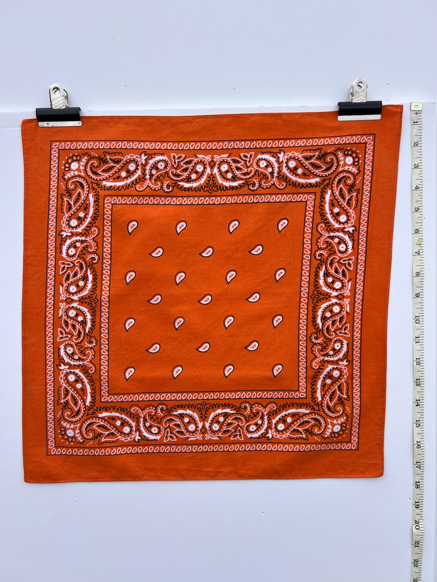 Small Orange Paisley Print Bandana