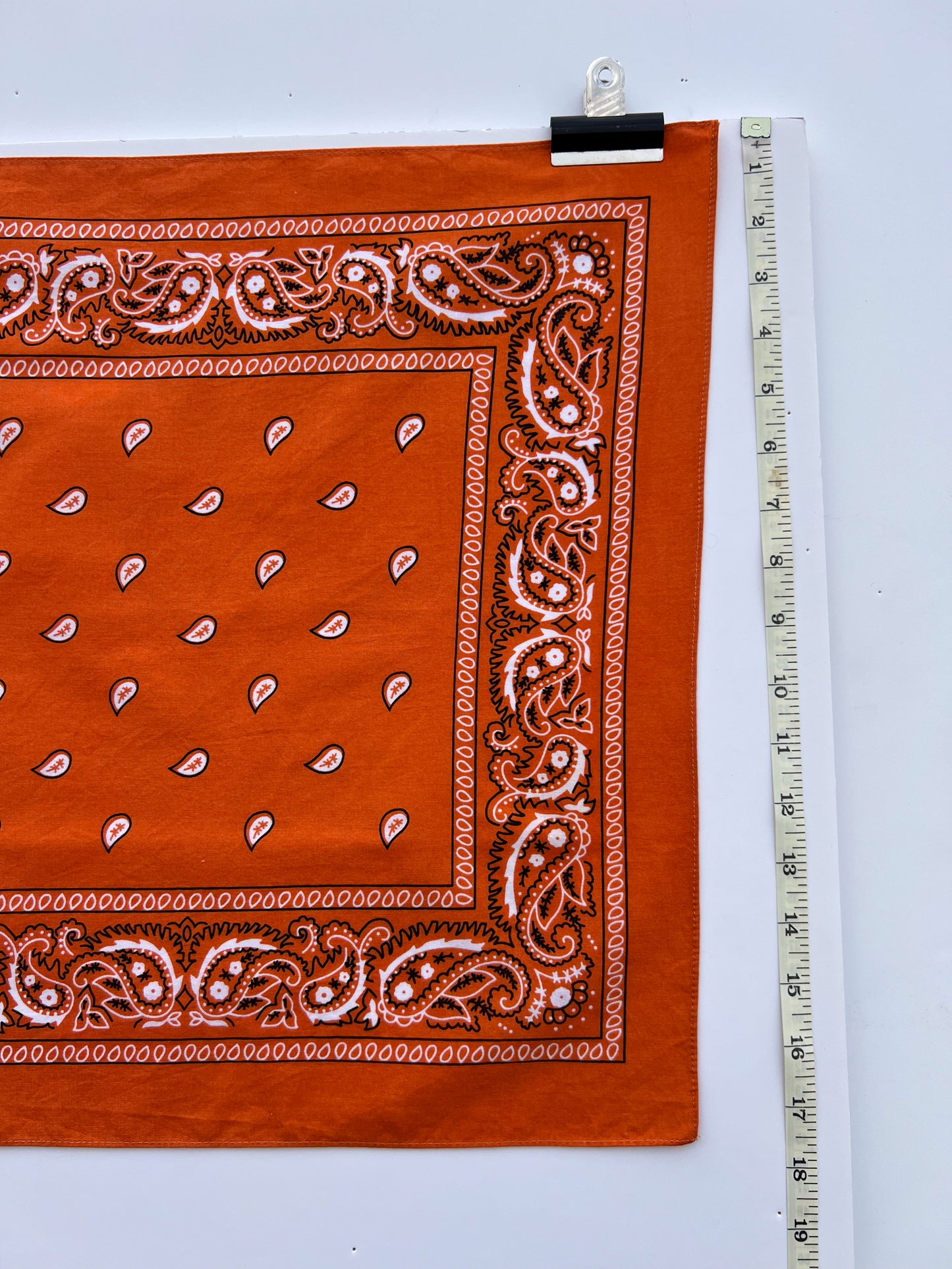 Small Orange Paisley Print Bandana
