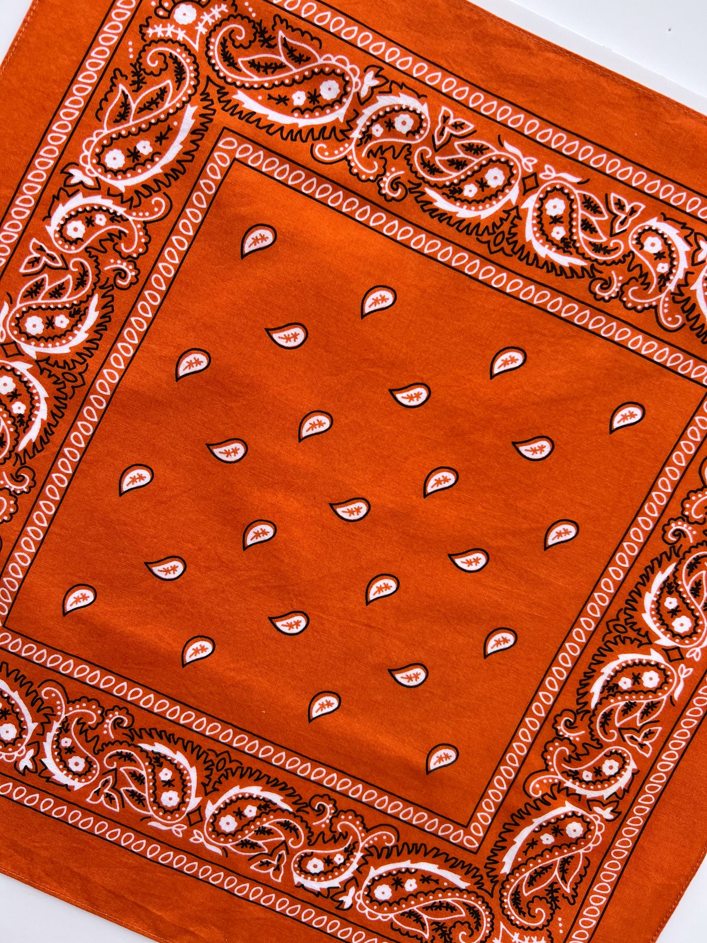 Small Orange Paisley Print Bandana