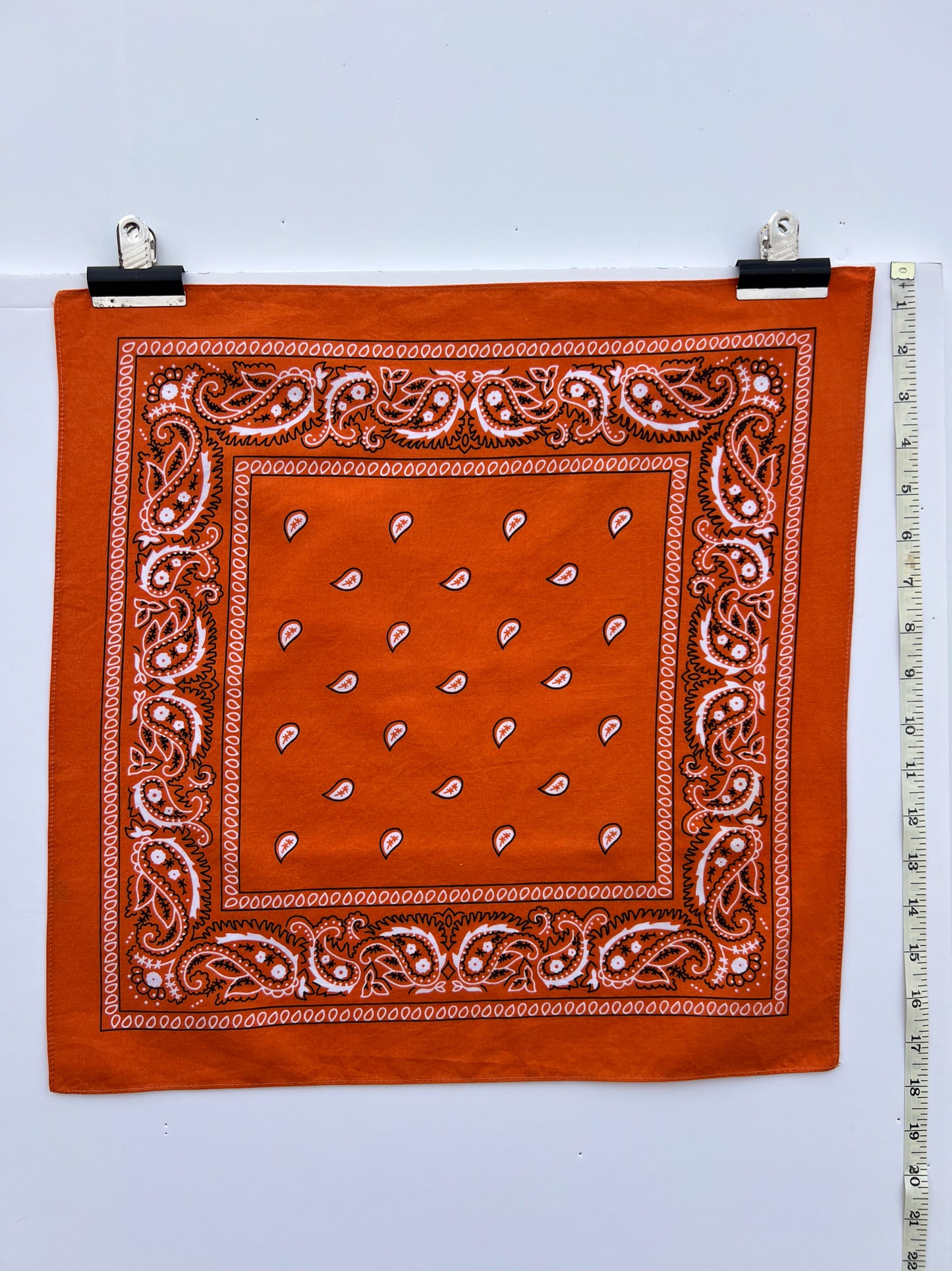 Small Orange Paisley Print Bandana