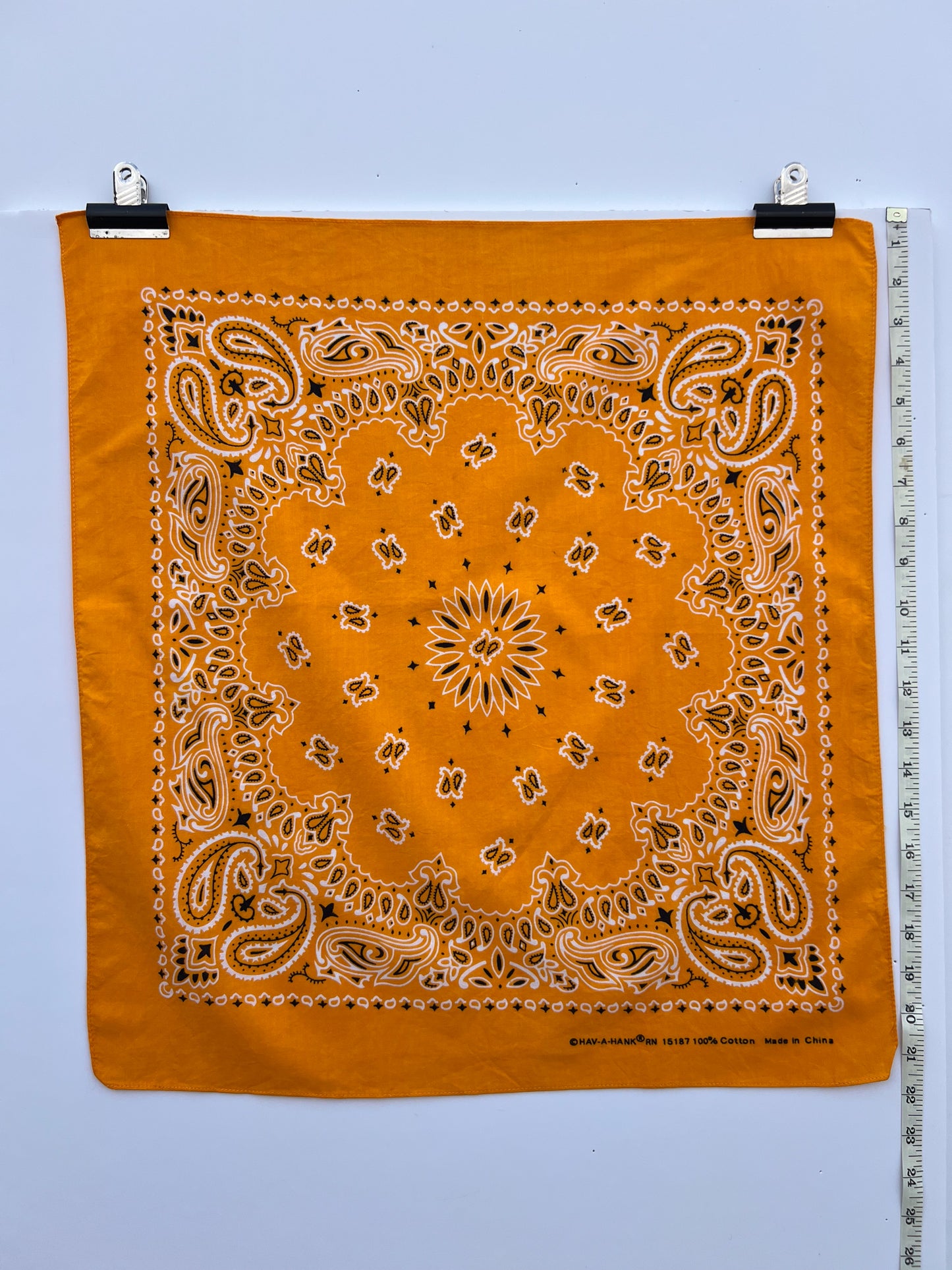 Mango Orange Paisley Print Bandana