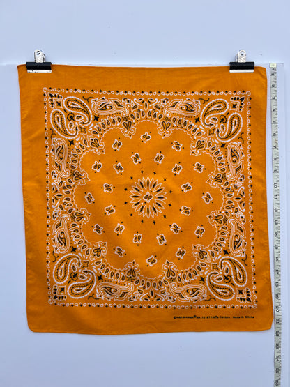 Mango Orange Paisley Print Bandana