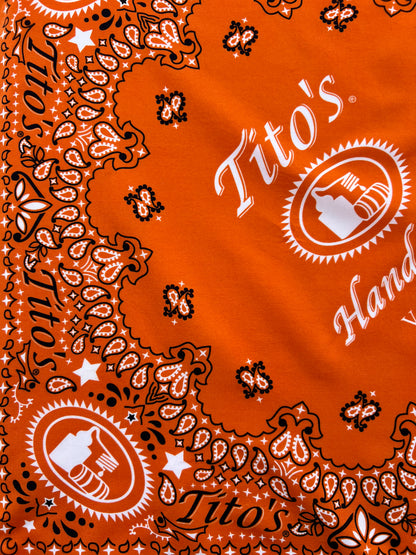 Titos Vodka Orange Paisley Print Bandana