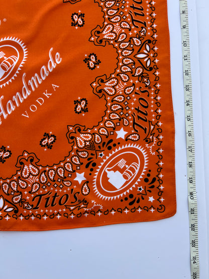 Titos Vodka Orange Paisley Print Bandana