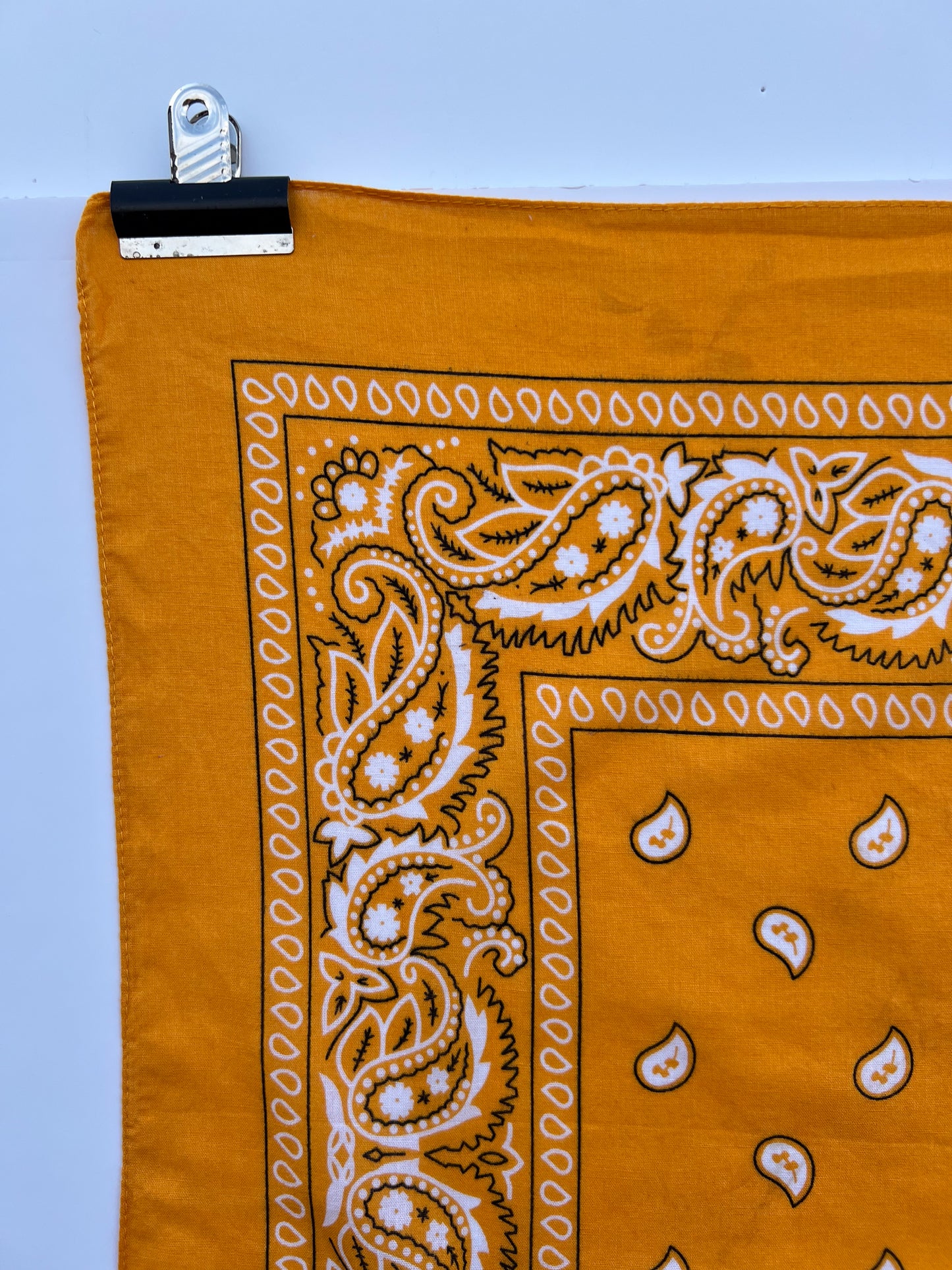 Mango Orange Paisley Print Border Bandana