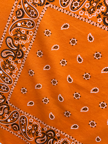 Orange Paisley & Floral Print Bandana