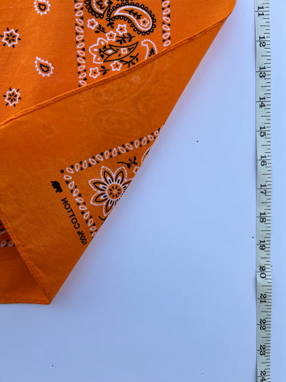 Orange Paisley & Floral Print Bandana
