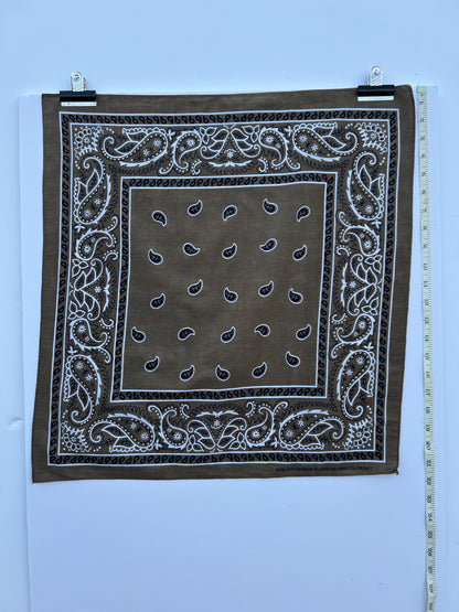 Khaki Paisley Print Bandana
