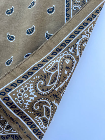 Khaki Paisley Print Bandana