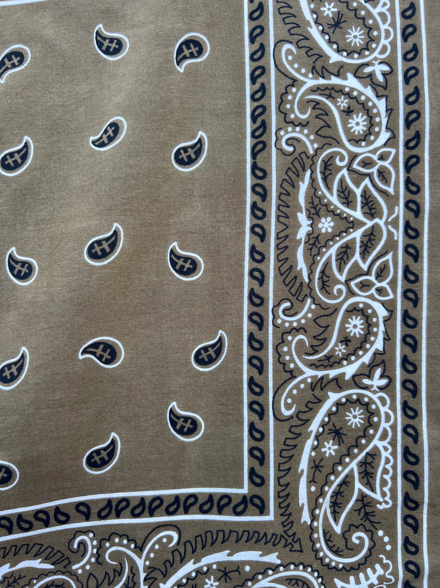 Khaki Paisley Print Bandana