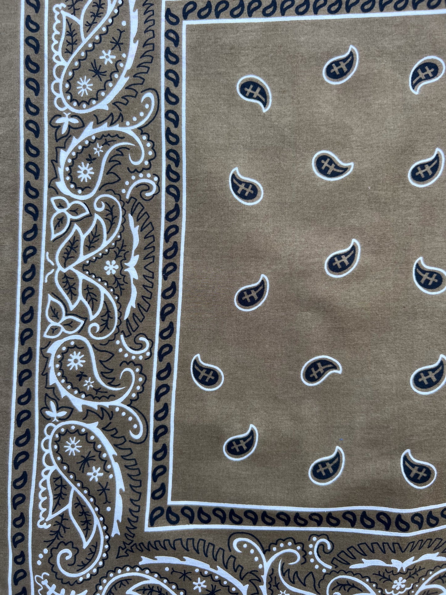 Khaki Paisley Print Bandana
