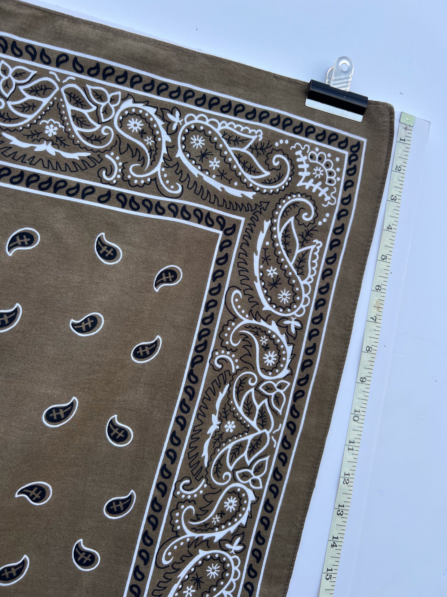 Khaki Paisley Print Bandana