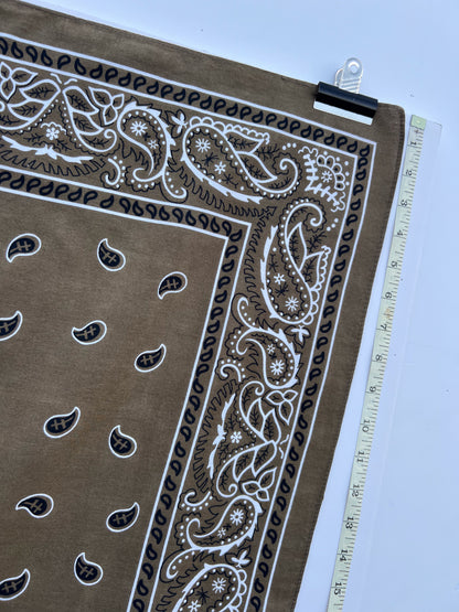 Khaki Paisley Print Bandana