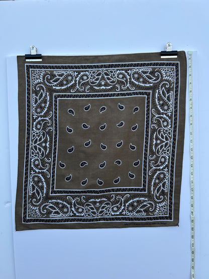 Khaki Paisley Print Bandana