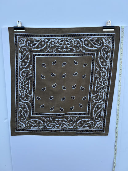 Khaki Paisley Print Bandana