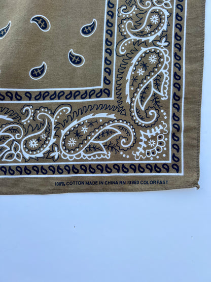 Khaki Paisley Print Bandana