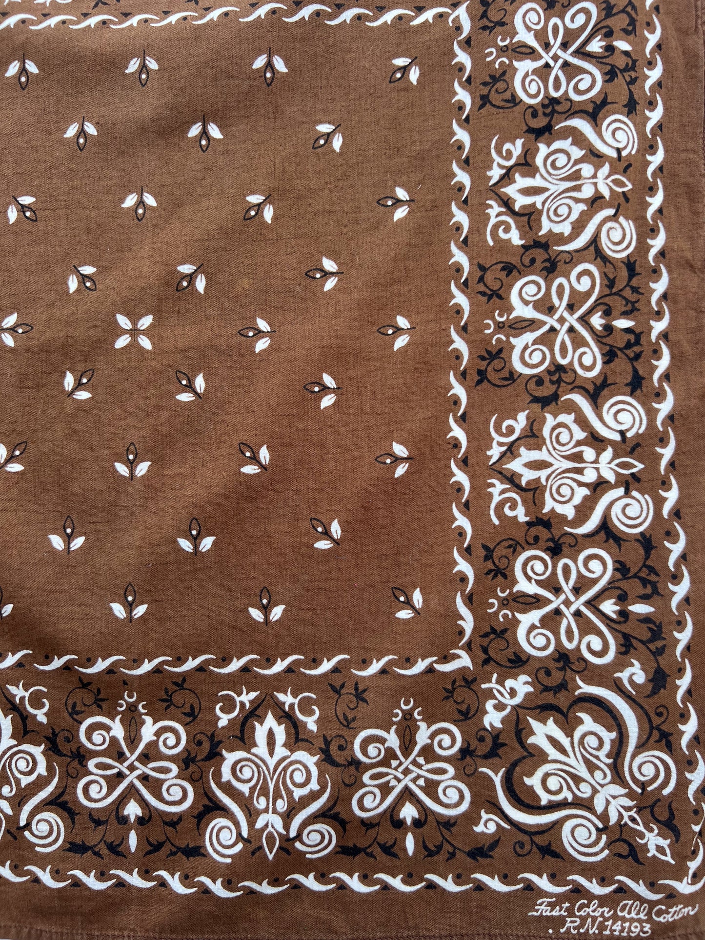 Brown Border Print Bandana