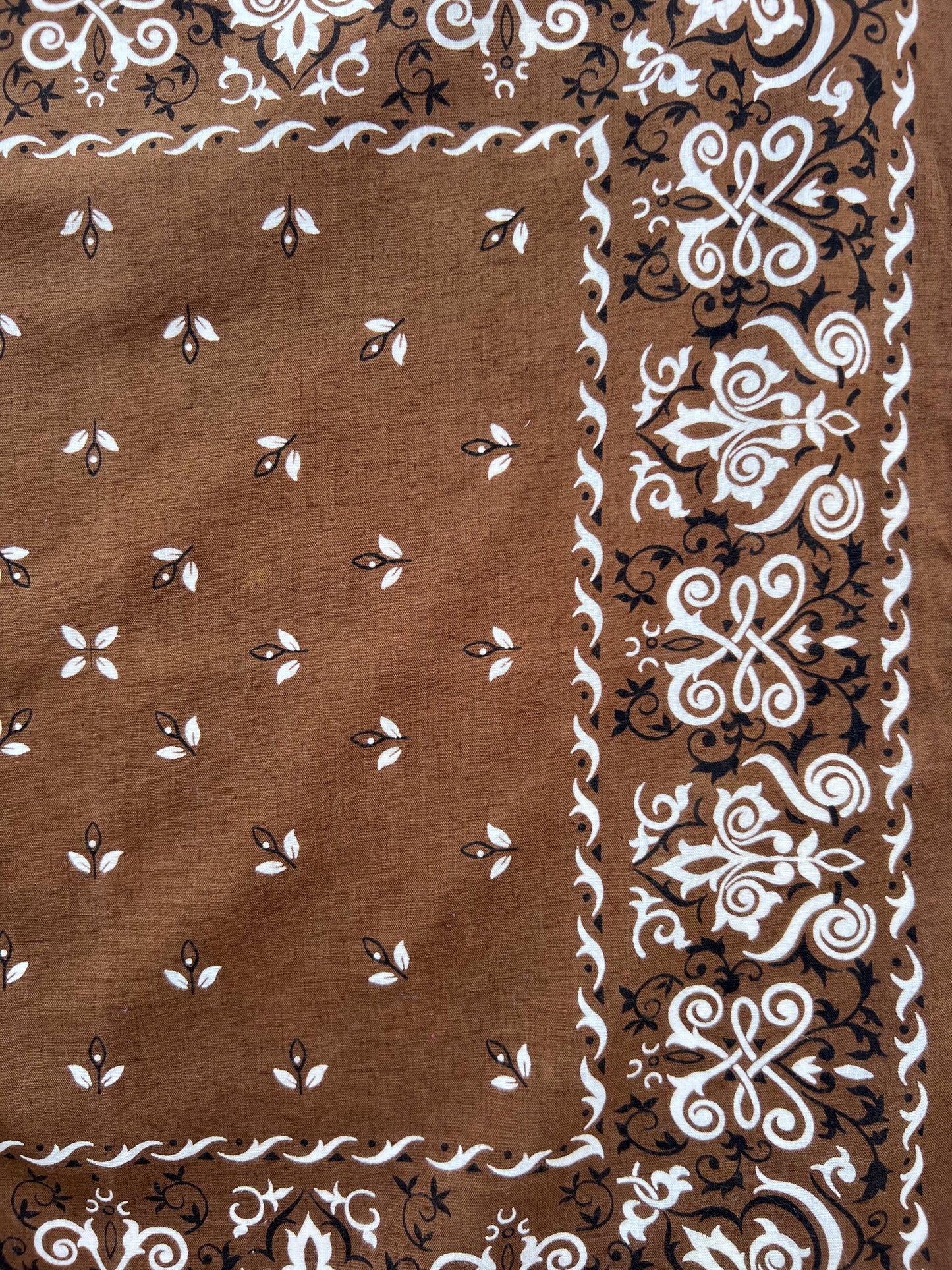 Brown Border Print Bandana