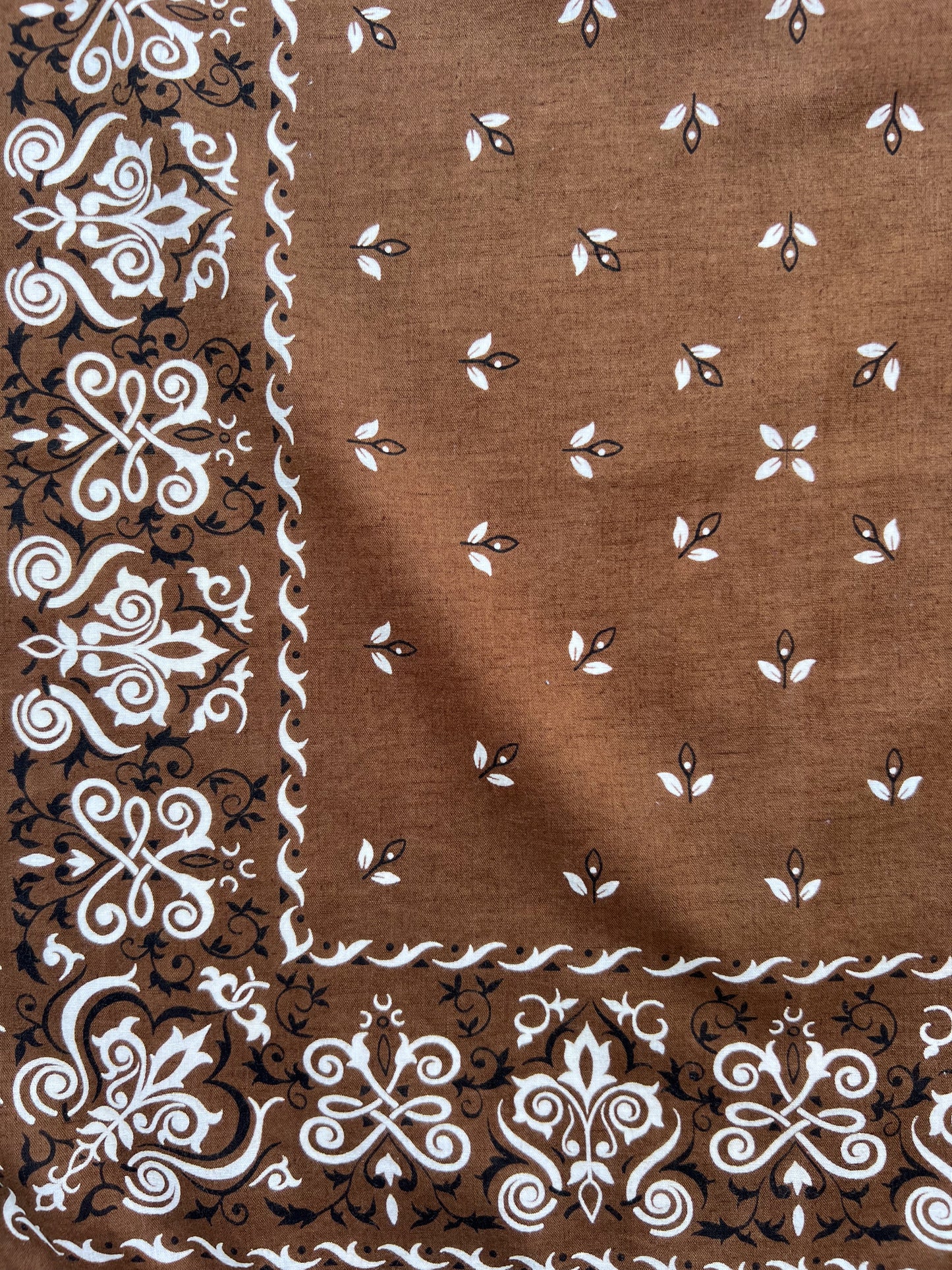 Brown Border Print Bandana